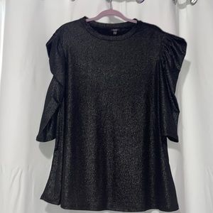 Black sparky quarter sleeve blouse